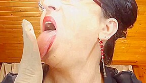 Pov licking nylon hand
