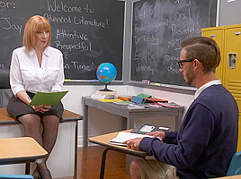 Prof Sara Jay gives student 18+ her big ass - myfirstsexteacher