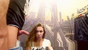 Public dressing room anal fuck and cum swallow with horny teen 18+ Mia Bandini