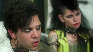 Punk rock slut rides dick