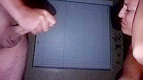 Purple haired submissive throatfuck
