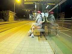 Quick Risky Sex On Public Bus Stop Squirting Orgasm And Cum In My Mouth & More   Dada Deville