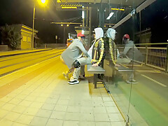 Quick Risky Sex On Public Bus Stop Squirting Orgasm And Cum In My Mouth & More   Dada Deville