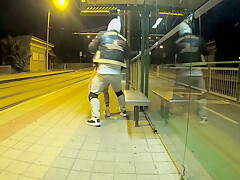 Quick Risky Sex On Public Bus Stop Squirting Orgasm And Cum In My Mouth & More   Dada Deville