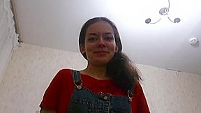 Real homemade ugly skinny girl makes a blowjob