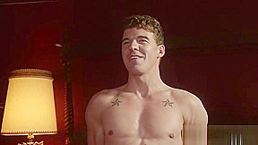Ripped hunk brought to the edge during bdsm