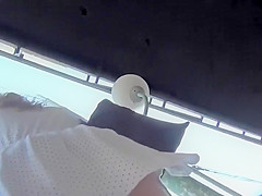 Seductive ass under a short white skirt