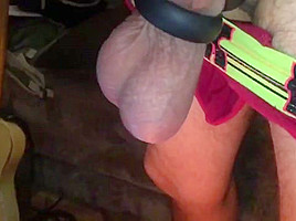 Sexy bulge underwear and my fat cock with low hanging nuts