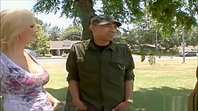 Sexy hot blond geting fuck head by white big cock in front her husband and