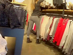 Sexy teen 18+ Girl in Leggings with Perfect Ass and Legs