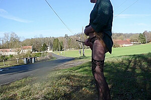 Shemale Trans Sounding Lingerie Outdoors 8