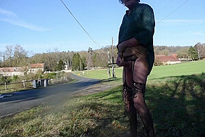 Shemale Trans Sounding Lingerie Outdoors 8