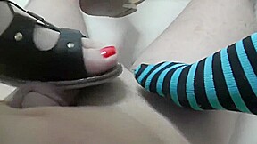 Six feet shoejob and sockjob