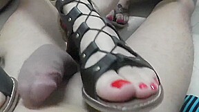 Six feet shoejob and sockjob