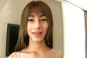 Skinny ladyboy slut blowjob and fucked in her tight ass hole