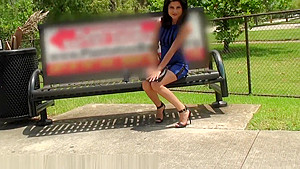 Skinny latina babe loves big cock