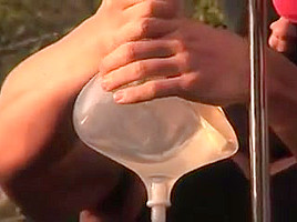 Slave enema outside