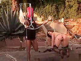 Slave enema outside