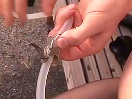 Slave enema outside