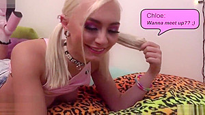 Slender pigtailed blonde gal with small tits Chloe Temple is fucked missionary hard
