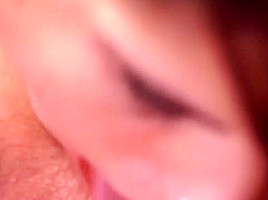 Slow motion pink pussy licking