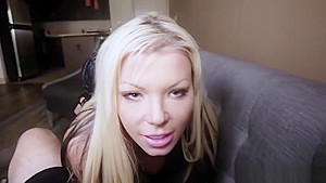 Slut MILF stepmom putted down her lips on his big thing