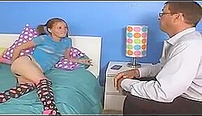 Step daddy Gives Her A Little Surprise !