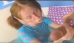Step daddy Gives Her A Little Surprise !
