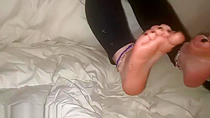 Stinky feet girlfriend after work
