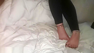Stinky feet girlfriend after work