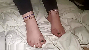Stinky feet girlfriend after work