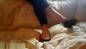 Stinky feet girlfriend after work