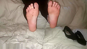 Stinky feet girlfriend after work