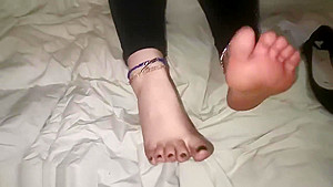 Stinky feet girlfriend after work