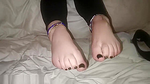 Stinky feet girlfriend after work