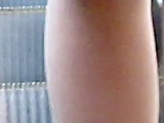 Stockings upskirt on escalator