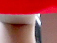 Stockings upskirt on escalator
