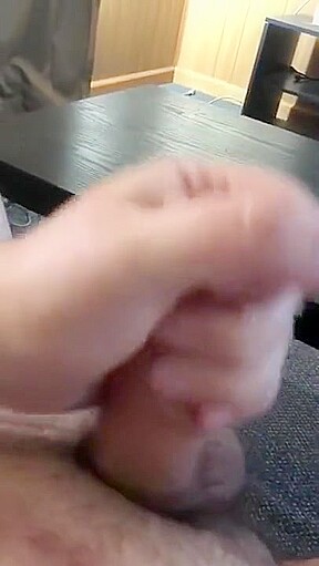 Stroking my cock and playing with my balls