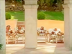 Stud getting three cock gang bang