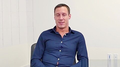 Stud sucking bosses cock in office threeway
