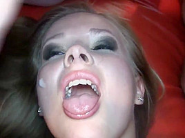 Super hot slut creampie gangbang and bukkake