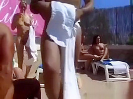 Swingers Fucking Outside At The Pool
