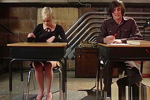 TS domina rimmed in threesome scene