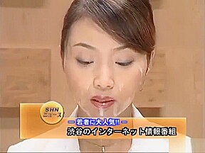 TV announcer bukkake