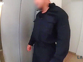 Tanned Lady Gives Cop Oral Intercourse And Titjob