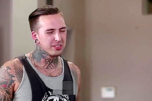 Tattooed guy Ruckus enjoys fucking her Tranny babe Aubrey Kates asshole