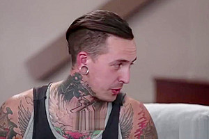 Tattooed guy Ruckus enjoys fucking her Tranny babe Aubrey Kates asshole