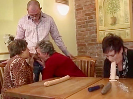 Three grannies and junior man