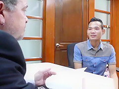 Tight asian twink analfucking office Step daddy