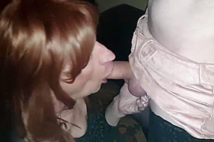Trans Tgirl Pauline Hand Cuffed Blowjob for Spike